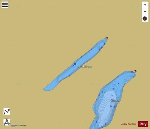 North Knob Lake depth contour Map - i-Boating App