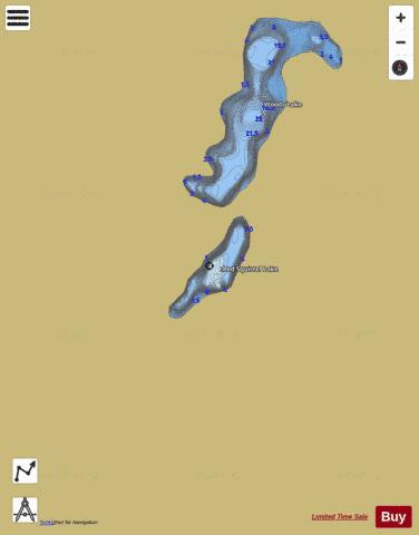 Red Squirrel Lake depth contour Map - i-Boating App