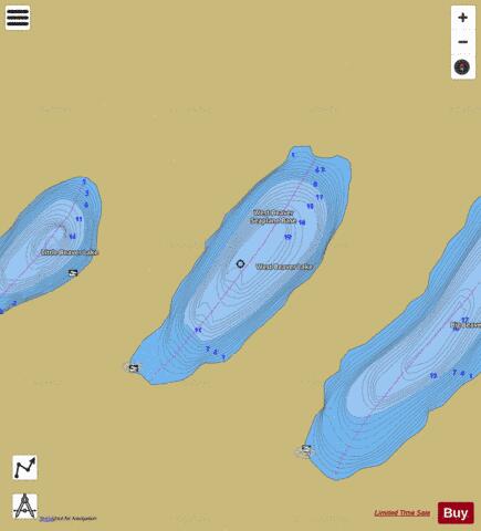 West Beaver Lake depth contour Map - i-Boating App
