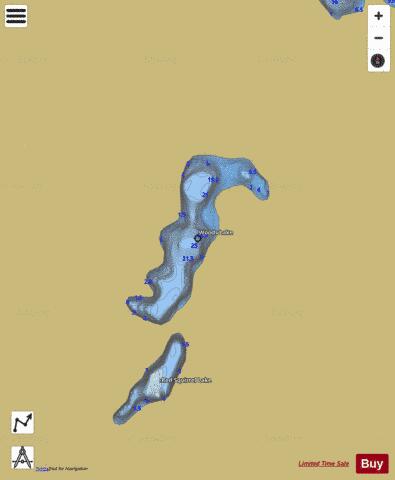 Woods Lake depth contour Map - i-Boating App