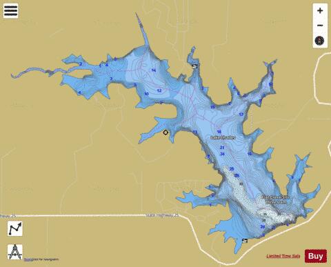 Lake Charles depth contour Map - i-Boating App