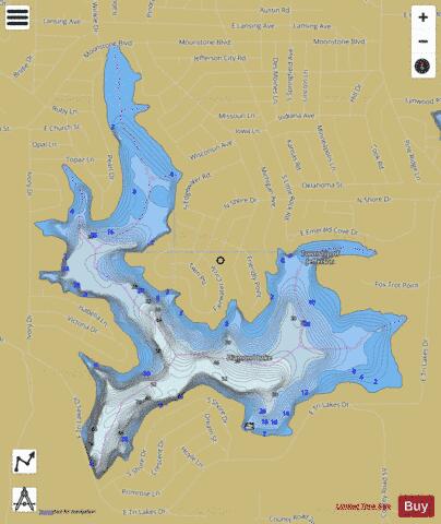 Crown Lake depth contour Map - i-Boating App