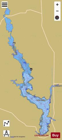 Lake Erling depth contour Map - i-Boating App