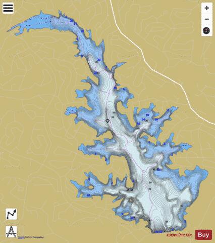 Lake Balboa depth contour Map - i-Boating App