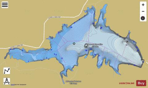Lake Hinkle depth contour Map - i-Boating App