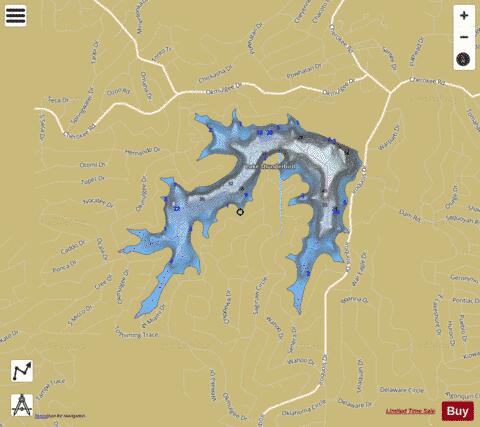 Lake Thunderbird depth contour Map - i-Boating App