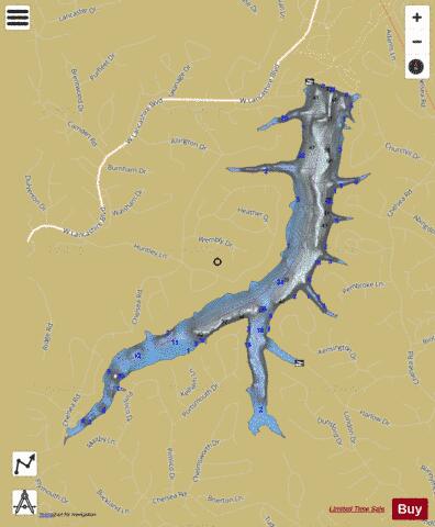 Lake Windsor depth contour Map - i-Boating App