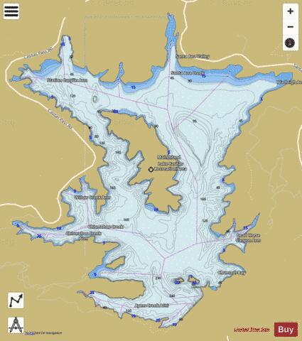 Lake Casitas depth contour Map - i-Boating App