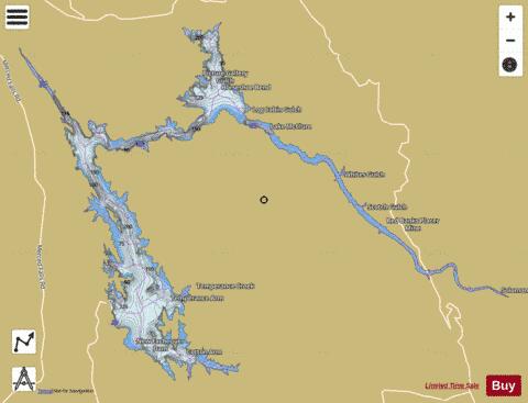 Lake McClure depth contour Map - i-Boating App