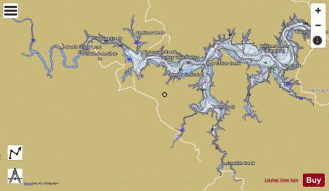 Lake Nacimiento depth contour Map - i-Boating App