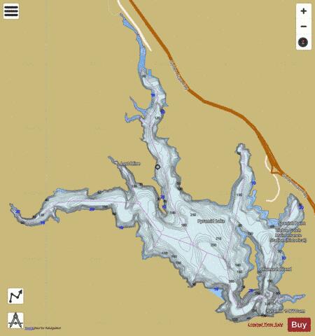 Pyramid Lake depth contour Map - i-Boating App