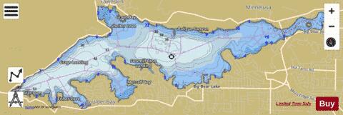 Big Bear depth contour Map - i-Boating App