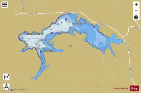 Calero Reservoir depth contour Map - i-Boating App