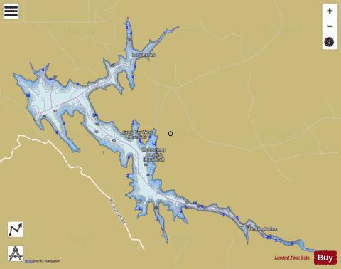 Camp Far West Reservoir depth contour Map - i-Boating App