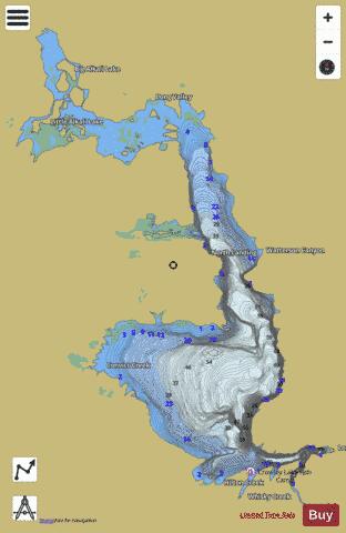 Crowley Lake depth contour Map - i-Boating App