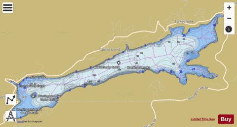 Huntington Lake depth contour Map - i-Boating App