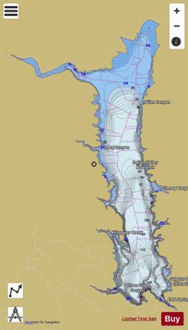 Indian Valley Reservoir depth contour Map - i-Boating App