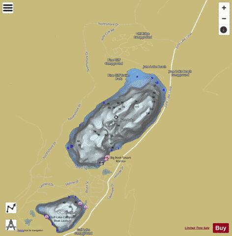 June Lake depth contour Map - i-Boating App