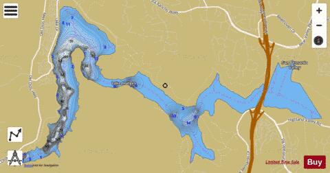 Lake Hodges depth contour Map - i-Boating App