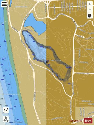 Lake Merced depth contour Map - i-Boating App