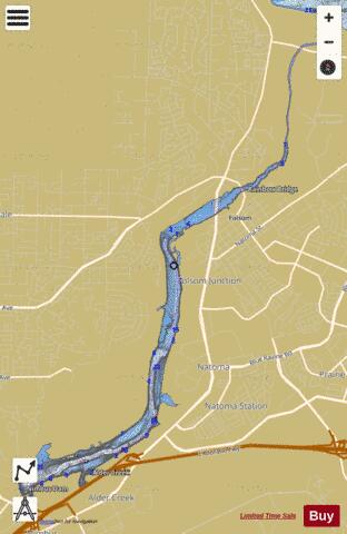 Lake Natoma depth contour Map - i-Boating App