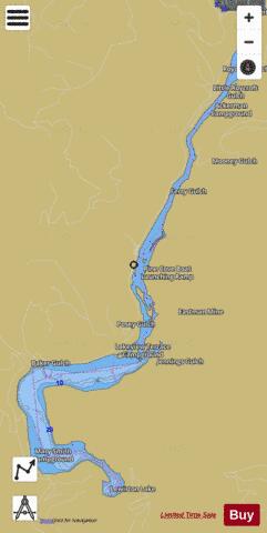 Lewiston Lake depth contour Map - i-Boating App