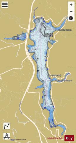 Lexington Reservoir depth contour Map - i-Boating App