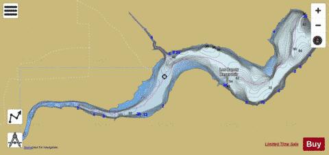 Los Banso Reservoir depth contour Map - i-Boating App