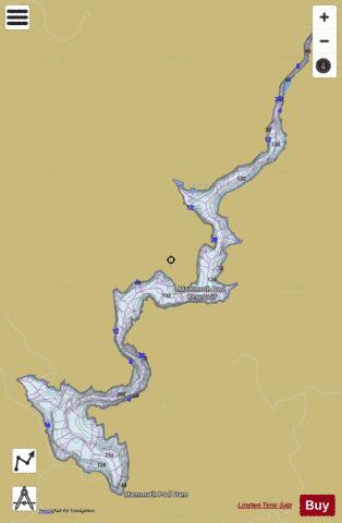 Mammoth Pool Reservoir depth contour Map - i-Boating App