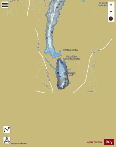 Miners Ranch ReservoiR depth contour Map - i-Boating App