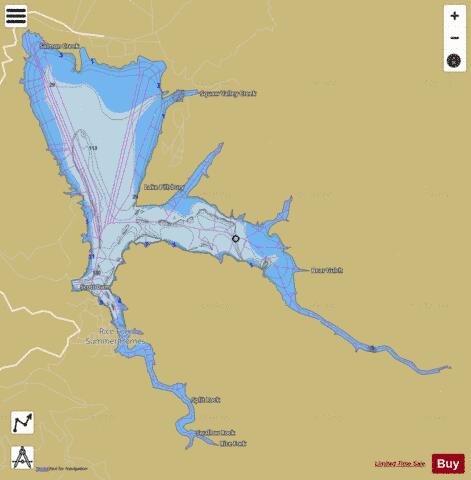 Pillsbury Lake depth contour Map - i-Boating App