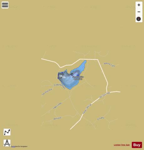 San Dieguito Reservoir depth contour Map - i-Boating App