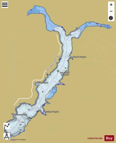 San Gabriel Reservoir depth contour Map - i-Boating App