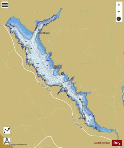 San Pablo Reservoir depth contour Map - i-Boating App