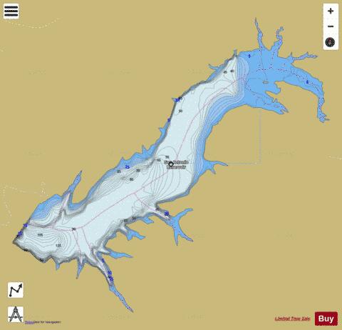 San Antonio Reservoir depth contour Map - i-Boating App
