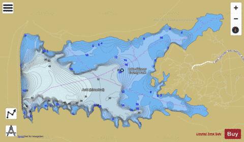 Skinner Reservoir depth contour Map - i-Boating App