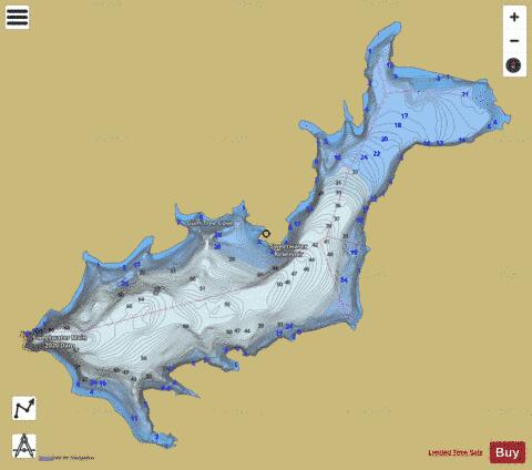 Sweetwater Reservoir depth contour Map - i-Boating App
