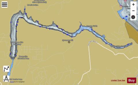 Thermalito Diversion Dam depth contour Map - i-Boating App