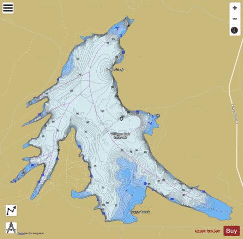 Williams Fork Reservoir depth contour Map - i-Boating App