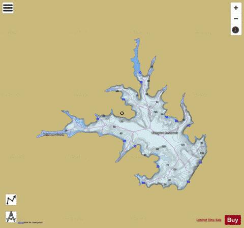 Rampart Reservoir depth contour Map - i-Boating App