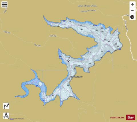 Gross Reservoir depth contour Map - i-Boating App