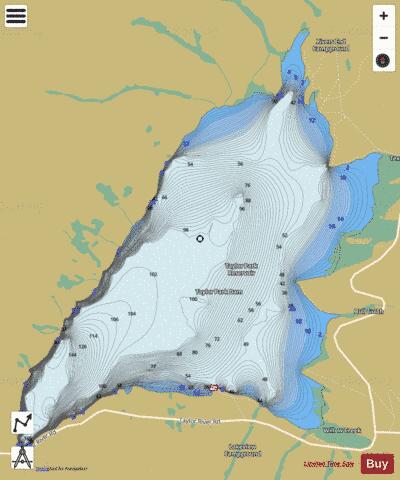 Taylor Park Reservoir depth contour Map - i-Boating App