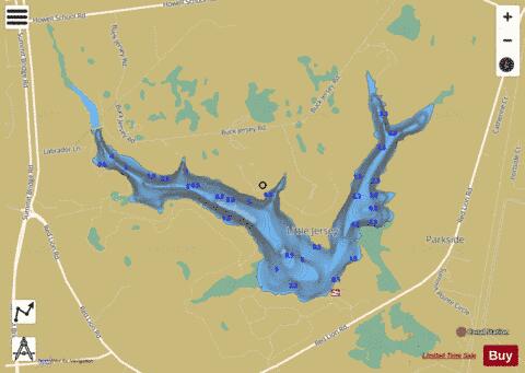 Lums Pond depth contour Map - i-Boating App