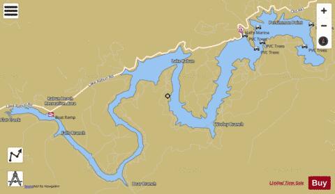 Lake Rabun depth contour Map - i-Boating App