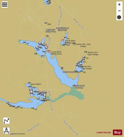 Murder Creek Lake depth contour Map - i-Boating App