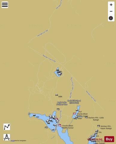 Boyle Lake Number One depth contour Map - i-Boating App