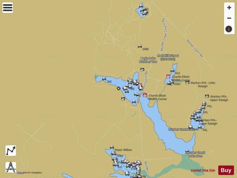 Boyle Murder Lake depth contour Map - i-Boating App