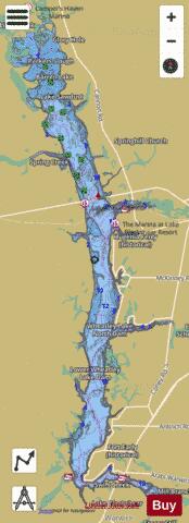 Lake Blackshear depth contour Map - i-Boating App