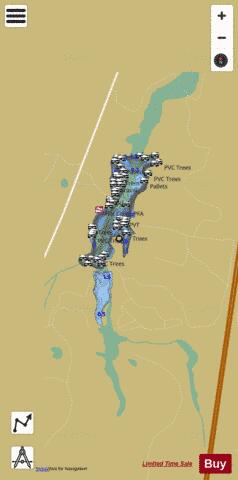 Flat Creek PFA depth contour Map - i-Boating App