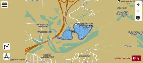 Alice Wyth Lake depth contour Map - i-Boating App